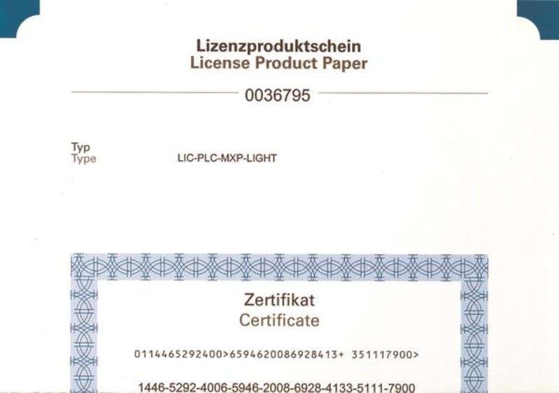 License Mxpro runtime Medium (LIC-PLC-MXP-MEDIUM)
