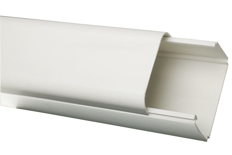 Wall Trunking Standard 80x60 mm, 2 m, PVC, White, with Protective Film (121874)