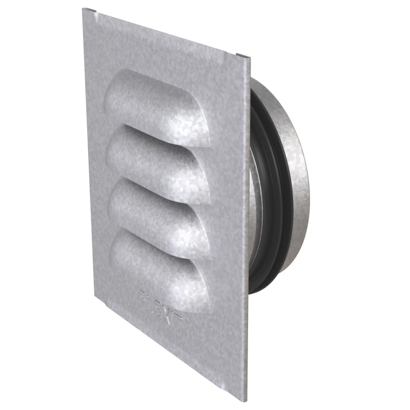 Louvre grille w/spigot steel 4X4"Ø100 (02331)