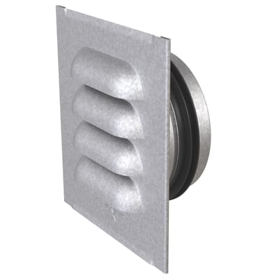 Louvre grille w/spigot steel 4X4"Ø100