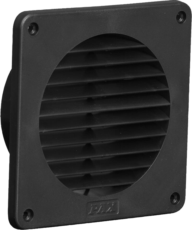 Pax Exterior Wall Grille 100 Black (8156-2)