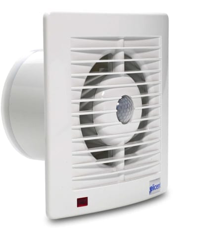 Knut Bo Muro-Style 150 PIR 6" Bathroom Fan with Damper and Motion Sensor
