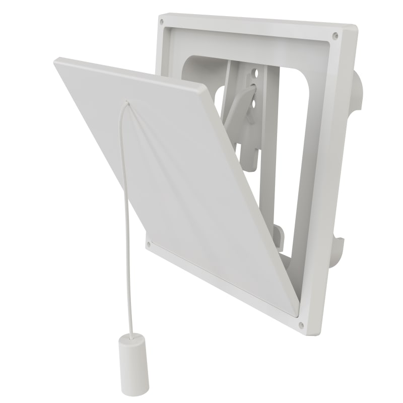 Flap Valve white plastic 100X100 mm (02020)