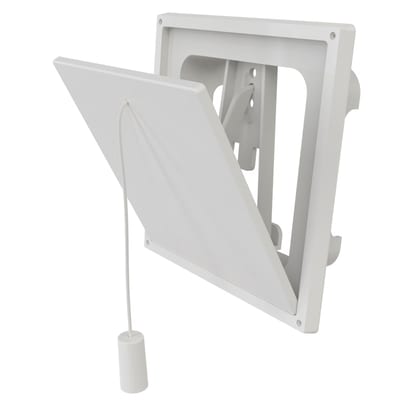 Flap Valve white plastic 100X100 mm