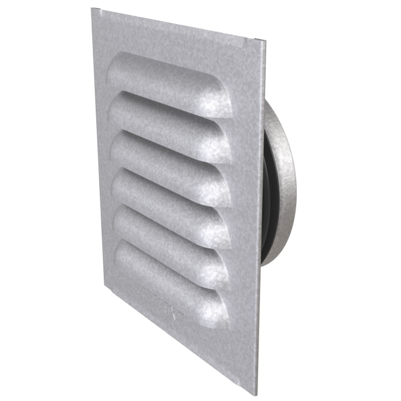 Louvre Grille w/Spigot steel 6x6" Ø125 (02332)