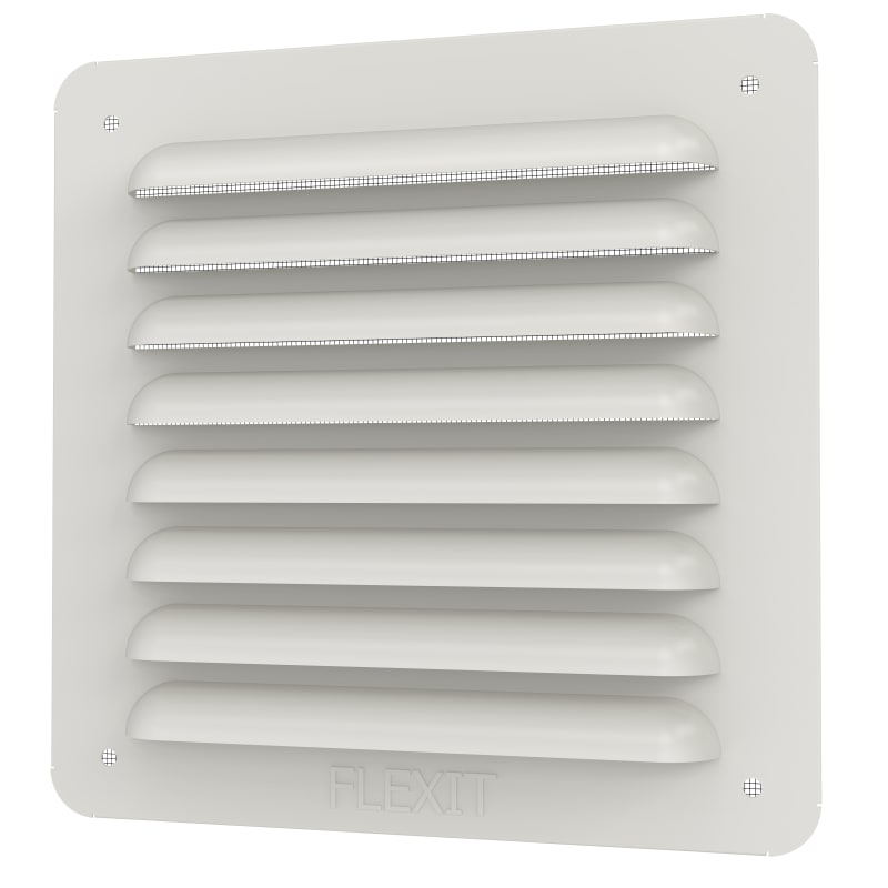 Louvre Grille Flat Steel White 155X155 (101297)