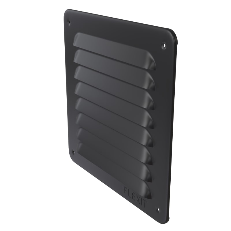 Louvre Grille Flat Steel 155x155 Black (119836)