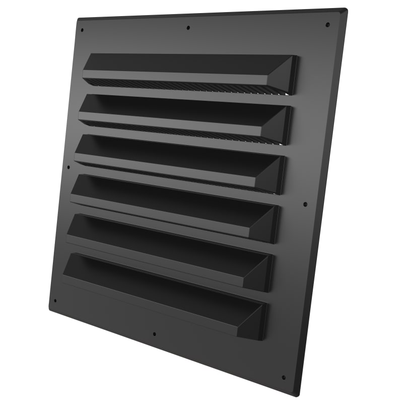 Louvre grille w/frame plastic 150X150 black (119846)
