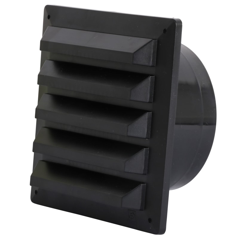 Louvred grille with spigot 100KV2 black (117144)