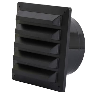 Louvred grille with spigot 100KV2 black
