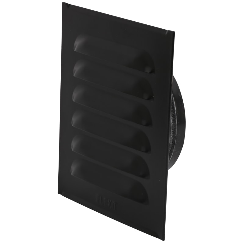 Louvre Grille w/Spigot Steel Black Ø125 (118518)