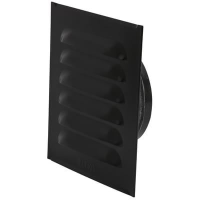 Louvre Grille w/Spigot Steel Black Ø125