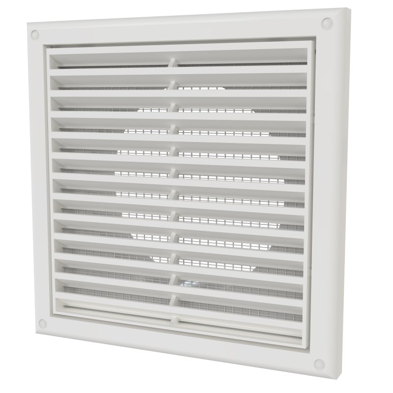 Grille PS 125 4:kt with spigot Ø125 white (400048)