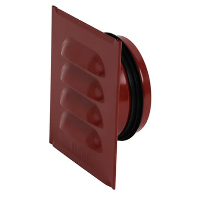 Louvre grille with spigot steel red Ø100