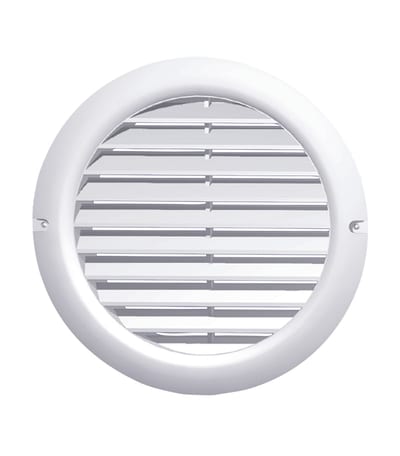 Grille PR100 round with spigot Ø100 white