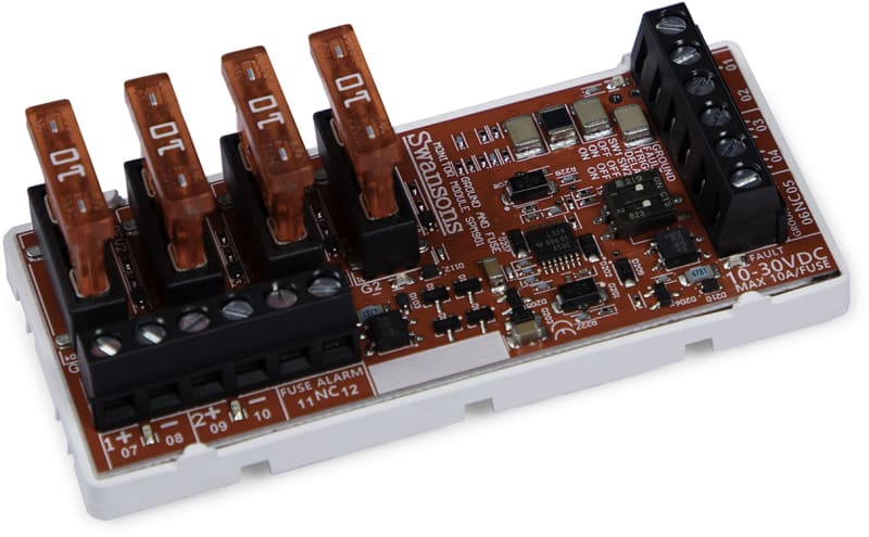 Swanson SPM901-L Main Fuse Module with Earth-Fault Alarm, 2 × 2-Pole 10 A Blade-Fuse Groups (SPM901-L)