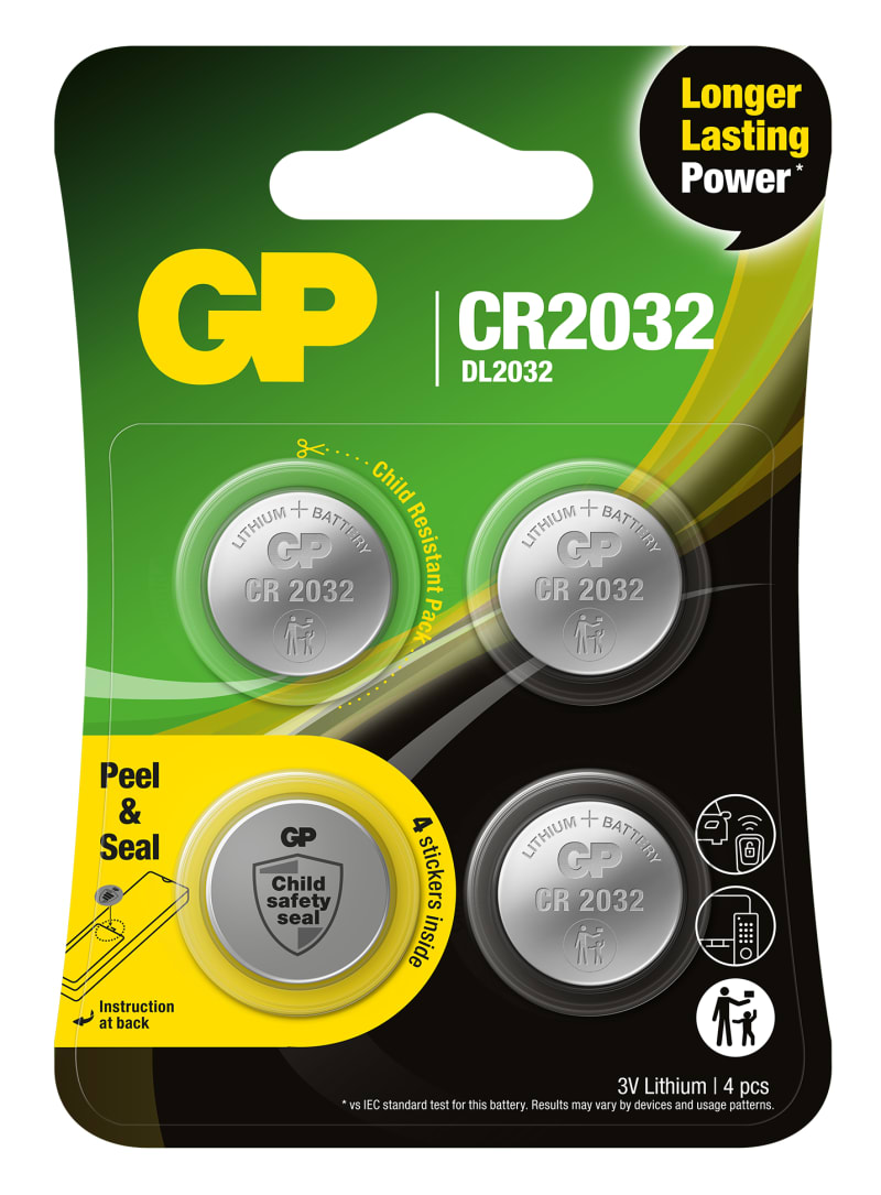 Battery Lithium CR2032 Safety seal 4-P (GPPBL2032217)