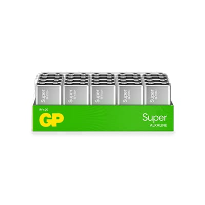 Battery Super Alkaline 9V/6LF22 20-Pk