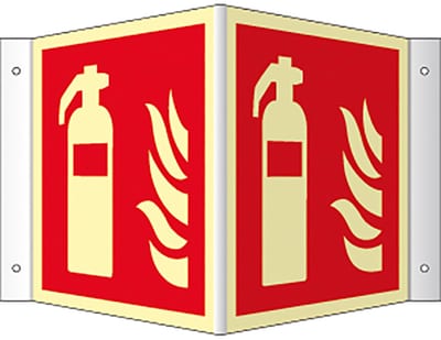 Housegard Fire Extinguisher Sign, Plough Type, 15 × 15 cm