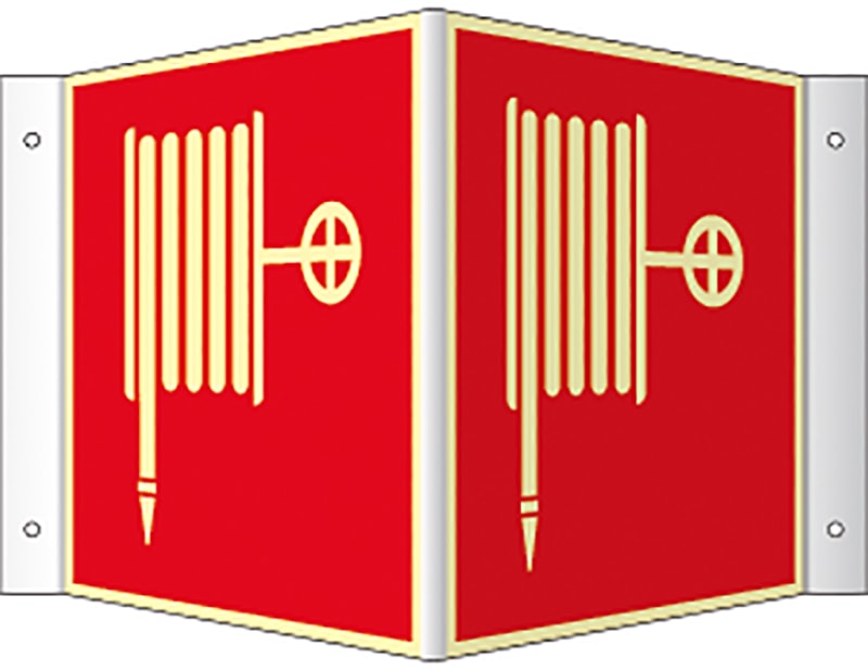 Plogskilt fire hose 20X20 cm aluminium (607022)
