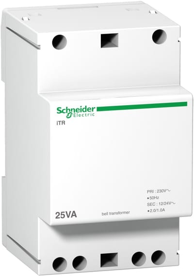 Schneider Electric ACTI9 modular bell transfomer iTR - 230 V 50 Hz - output 12..24 V - 25 VA A9A15215