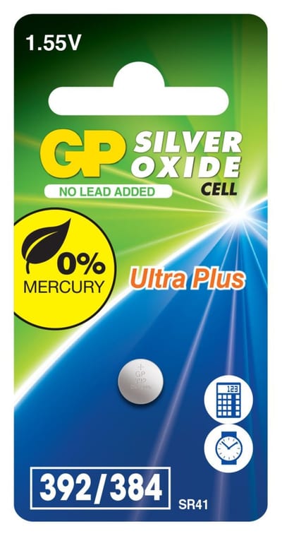 GP 392F/384/SR41 Silver Oxide Watch Battery, 1-Pack