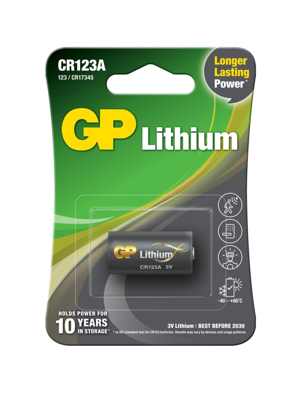 Battery Lithium CR123A 1-Pk (GPPCL123A134)