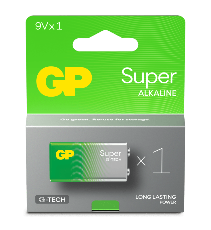 Battery Super Alkaline 9V/6LF22 1-Pk (GPPVA9VAS780)
