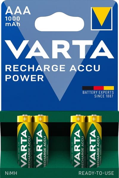 Battery RECH.ACCU Power AAA 1000MAH 4ST