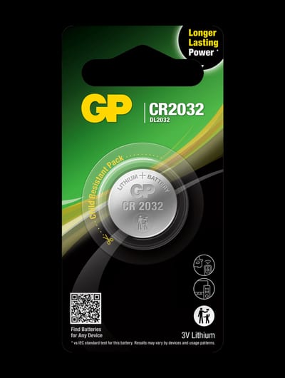 Battery Lithium button cell CR2032 1-Pk