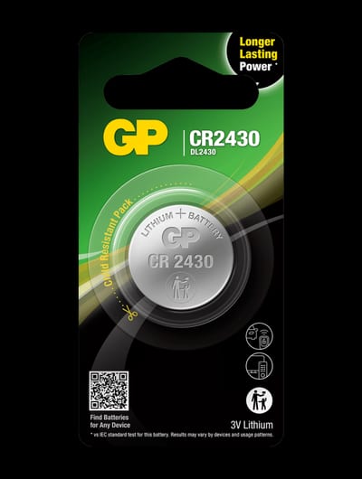 Battery Lithium button cell CR2430 1-Pk