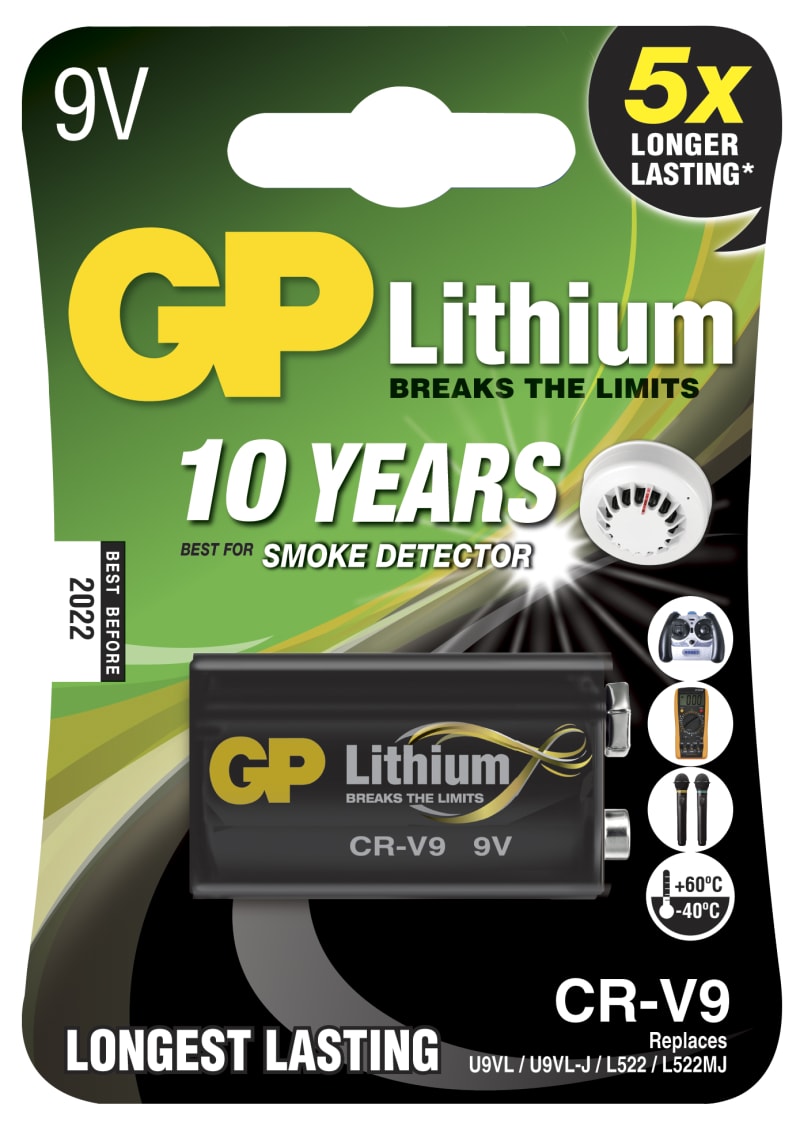 Battery Lithium CRV9SD 9V 1-Pk (GP CRV9SD-2U1 9V LITHIUM)