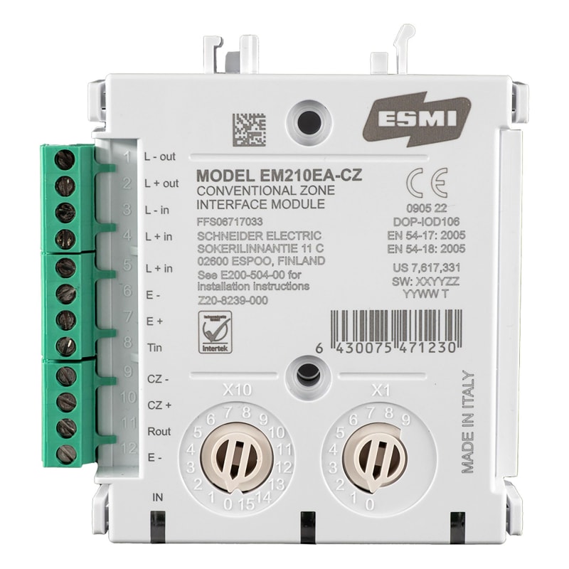 Schneider Electric AP200 EM210EA-CZ Conventional Fire Loop I/O Module (FFS06717033)