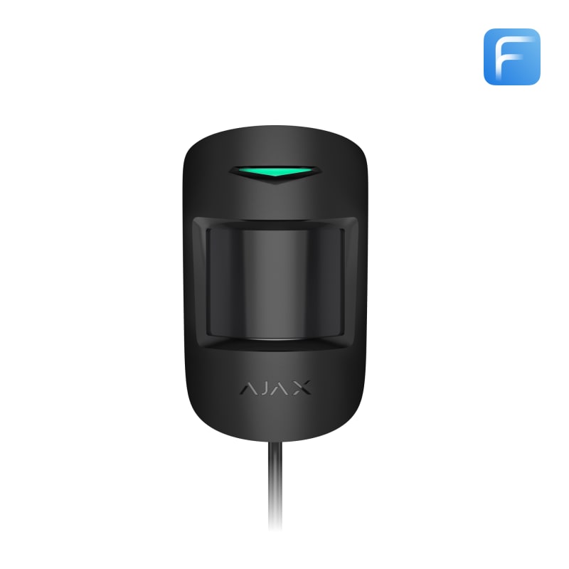 Ajax Fibra Combined PIR and Microwave Motion Detector, Wired, Black (143623.02.BL1)