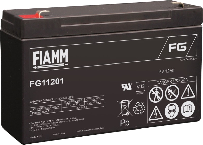 FIAMM lead-acid battery 6V/12AH (FG11201)