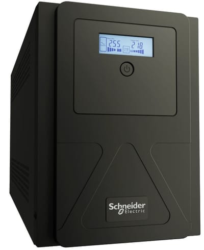 Schneider Electric Easy UPS 1 Ph Line Interactive, 1000VA, Tower, 230V, 6 IEC C13 outlets, AVR, Dry Contact, LCD, without Network Card support SMVS1000CAI