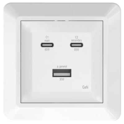 Britely USB charger inf 65W USB A/2XC RH