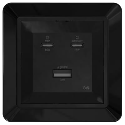 Britely USB charger inf 65W USB A/2XC Black