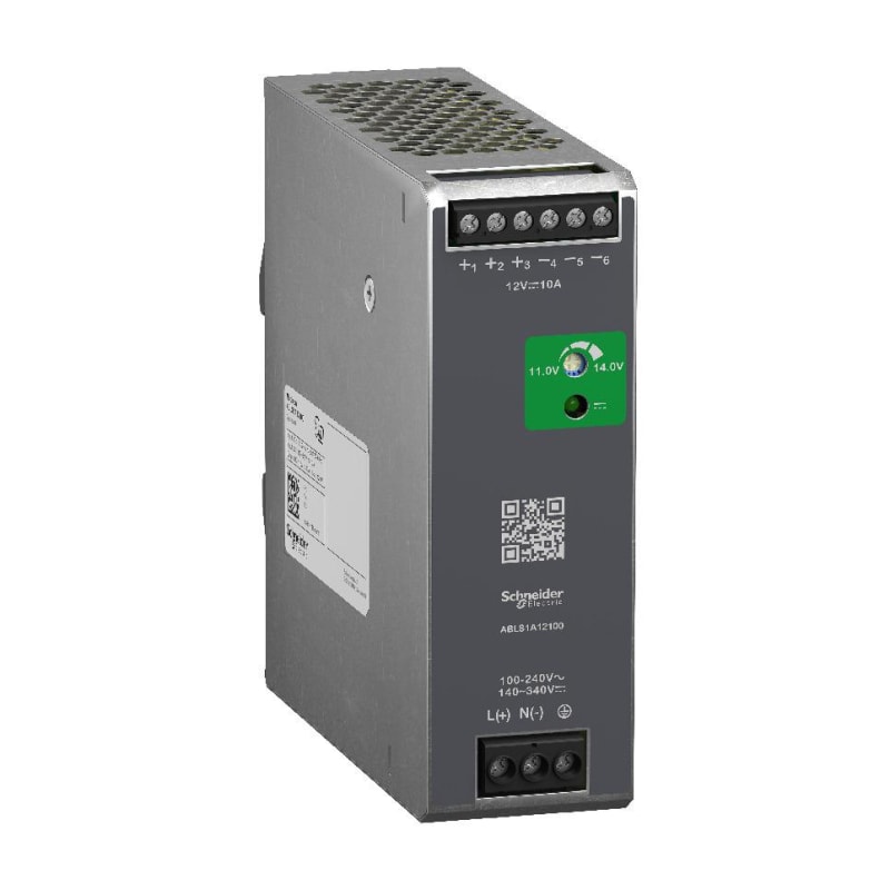 Schneider Electric Regulated Power Supply, 100-240V AC, 12V 10 A, single phase, Optimized ABLS1A12100