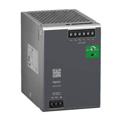 Schneider Electric Regulated Power Supply, 100-240V AC, 24V 20 A, single phase, Optimized ABLS1A24200