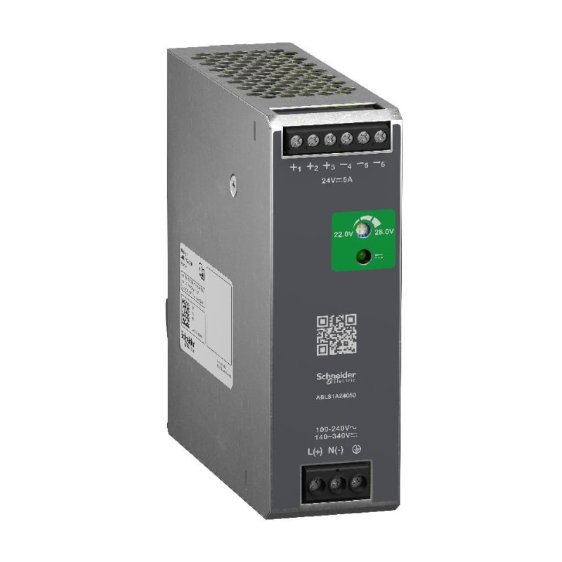 Schneider Electric Regulated Power Supply, 100-240V AC, 24V 5 A, single phase, Optimized ABLS1A24050