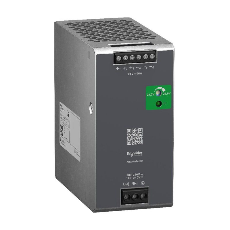 Schneider Electric Regulated Power Supply, 100-240V AC, 24V 10 A, single phase, Optimized ABLS1A24100