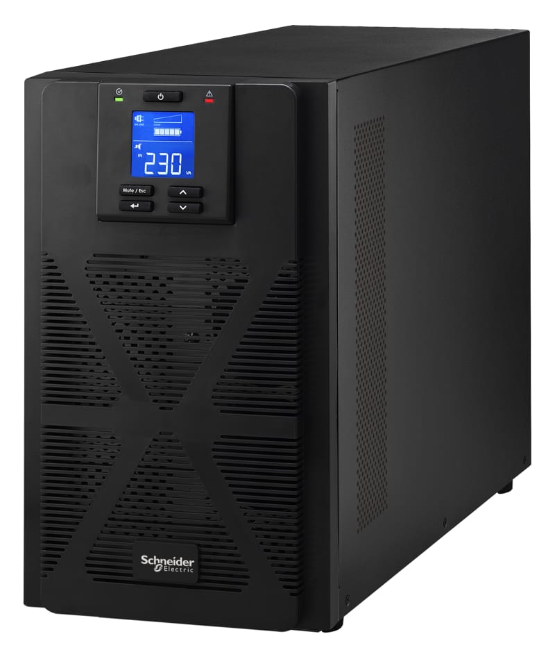 Schneider Electric Easy UPS 1 Ph On-Line, 10KVA/10KW, Tower, 230V, 1X Hard wire 3-Wire(1P+N+E) outlet, Intelligent Card Slot, LCD, Extended Runtime SRVS10KIL