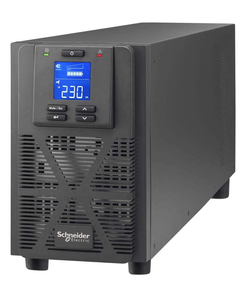 Schneider Electric Easy UPS 1 Ph On-Line, 2000VA, Tower, 230V, 4X IEC C13 outlets, Intelligent Card Slot, LCD, Extended runtime SRVS2KIL
