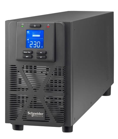 Schneider Electric Easy UPS 1 Ph On-Line, 2000VA, Tower, 230V, 4X IEC C13 outlets, Intelligent Card Slot, LCD, Extended runtime SRVS2KIL
