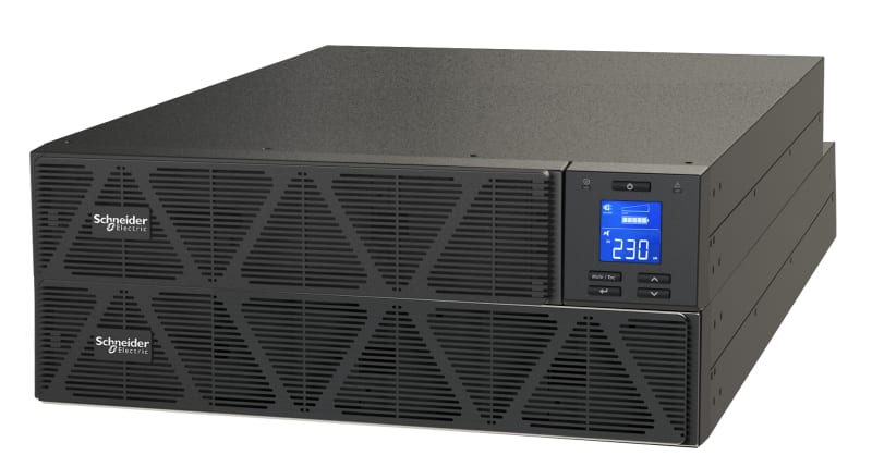 Schneider Electric Easy UPS 1 Ph On-Line, 6KVA/6KW, Rackmount 4U, 230V, 1X Hard wire 3-Wire(1P+N+E) outlet, Intelligent Card Slot, LCD, W/ rail kit SRVS6KRIRK