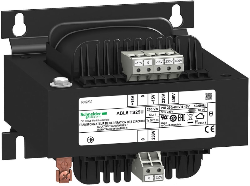 Schneider Electric voltage transformer - 230..400 V - 1 x 230 V - 250 VA ABL6TS25U