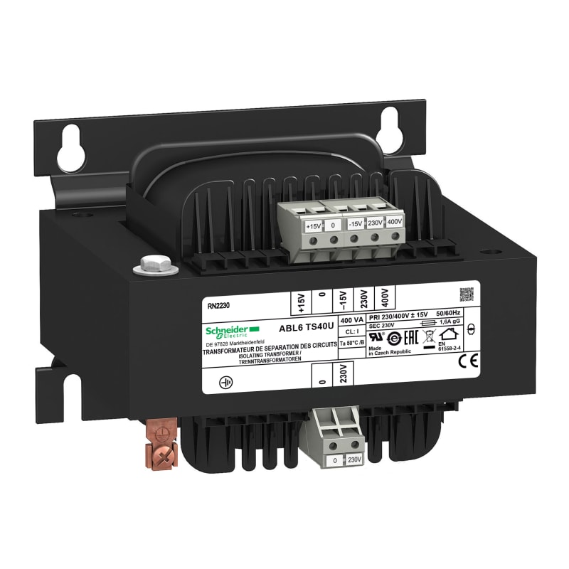 Schneider Electric voltage transformer - 230..400 V - 1 x 230 V - 400 VA ABL6TS40U