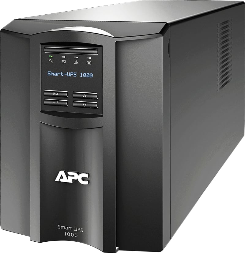 Schneider Electric APC Smart-UPS, Line Interactive, 1000VA, Tower, 230V, 8X IEC C13 outlets, SmartConnect Port+SmartSlot, AVR, LCD SMT1000IC