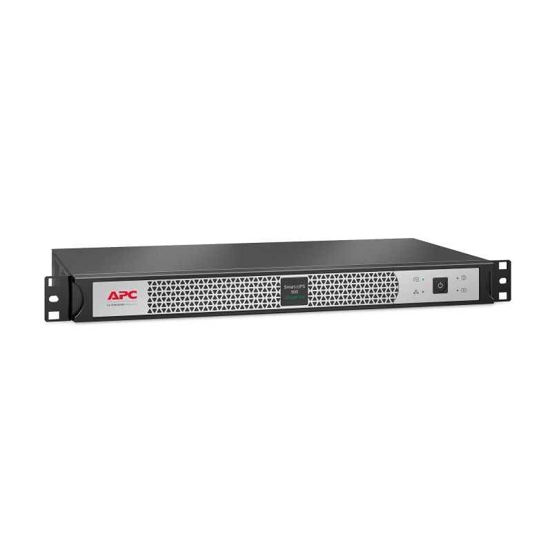 Schneider Electric APC Smart-UPS, Line Interactive, 500VA, Lithium-ion, Rackmount 1U, 230V, 4X IEC C13 outlets, Network Card, Short Depth SCL500RMI1UNC